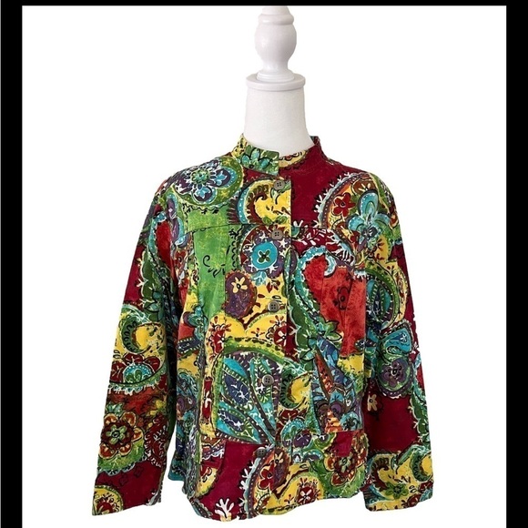 Chico's Jackets & Blazers - Chico’s 2 Artsy Art To Wear Cotton Blend Light Weight Jacket Large